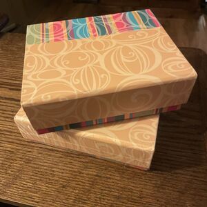 NOS Pink Stationary Note Card Set by Red Clover In Striped Keepsake Box Lot 2